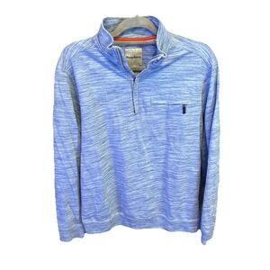 Tommy Bahama Mens 1/4 Zip Pullover Long Sleeve Shirt Medium Blue